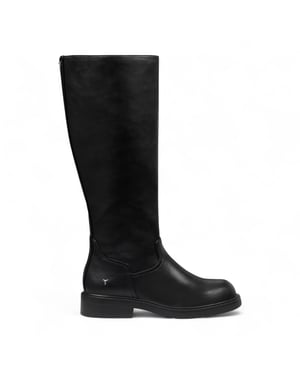 Windsorsmith Damen-Stiefel aus schwarzem Kunstleder, kniehoch, Blessing