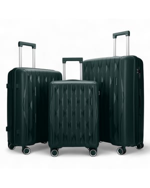 Hartschalenkoffer Grün Robustes Kofferset 8 Räder Kabine TSA Gepäckkoffer Urlaub Reise
