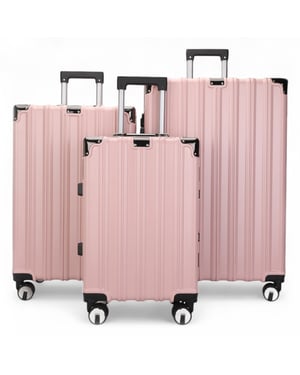 Hartschalenkoffer Rosa Robuster 8-Rollen-Gepäck Handgepäck Koffer