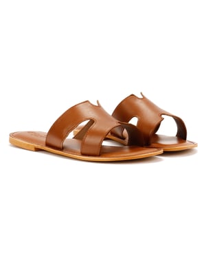 Tower Footwear Cut Out Damen Maultiere Aus Braunem Leder