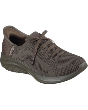 Skechers Ultra Flex 3.0 Pure Color Damen-oliven-sneaker Aus Textil