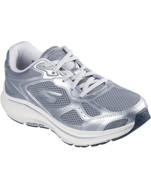 Skechers GO RUN Consistent 2.0 Volt Damen Sneaker Aus Leder In Grau/silber