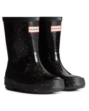 Hunter Kids First Giant Glitter Gummistiefel In Schwarz