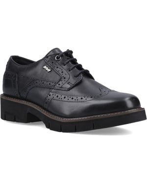 Pod Kacey Leder Damen Schwarz Brogues Schuhe