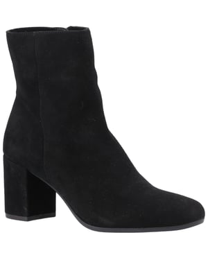 Hush Puppies Octavia Damen Wildleder Schwarze Stiefeletten mit Absatz