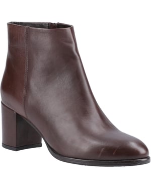 Hush Puppies Claridy Damen braune Lederstiefeletten mit Absatz