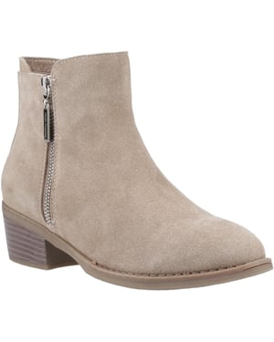 Hush Puppies Ingrid Damen Wildleder Stiefeletten mit Absatz in Taupe