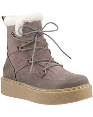 Hush Puppies Bronte Wildleder Damen Taupe Winter Stiefel bis zur Mittelkalf