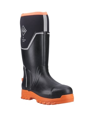 Muck Boots Grit S5 Herren Gummistiefel schwarz/orange