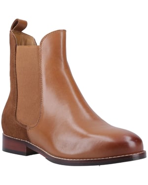 Hush Puppies Colette Damen Flache Chelsea Stiefel aus Leder in Tan
