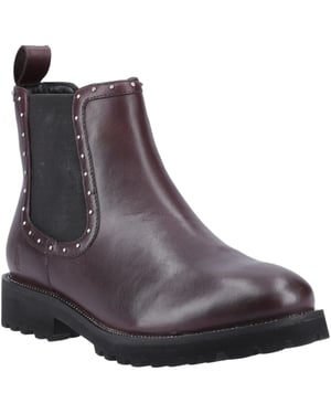 Hush Puppies Gwyneth Damen Chelsea Stiefeletten aus Leder in Pflaume