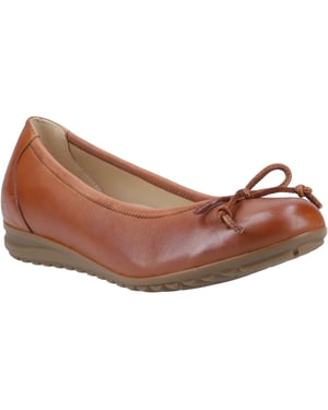 Hush Puppies Lucille flache Damenschuhe aus Leder - Cognac