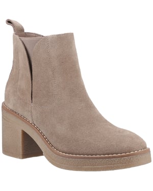 Hush Puppies Felicia Wildleder Damen Taupe Absatz Chelsea Stiefel
