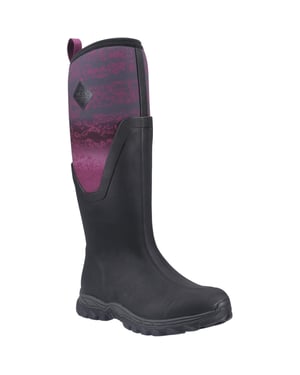 Muck Boots Arctic Sport II Tall Damen Gummistiefel in Schwarz/Magenta Verlauf für den Winter bis zum Knie