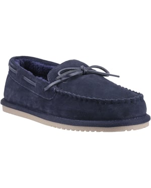 Hush Puppies Abraham Wildleder Herren Hausschuhe Marineblau
