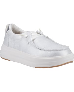 HEYDUDE Wendy Nova Shimmer Polyester Damen Schneewittchen Mokassinschuhe