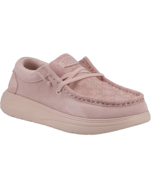 HEYDUDE Wendy COMF Wildleder Damenschuhe in Roséstaub Mokassins