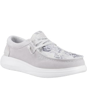 HEYDUDE Wendy COMF Leder Damen Graue/Schlangen Mokassins Schuhe