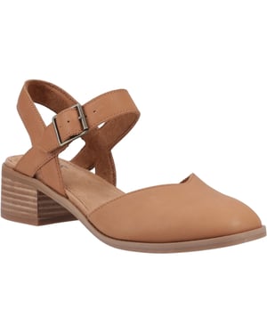 TOMS Jaclyn Leder Damen Braun Zucker Runde Slingback-Schuhe