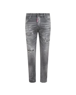 Dsquared2 - Hellgraue Skaterjeans