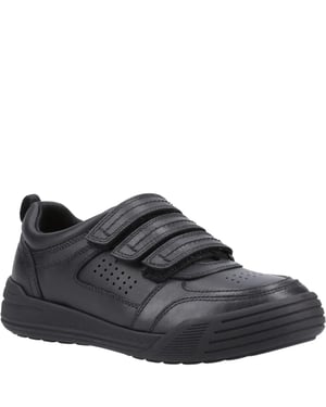Hush Puppies Scott Jungen Leder-Schulschuhe Schwarz