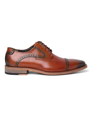 Justin Reess Herren-Oxford-Schuhe aus braunem Leder zum Schnüren - Jenson