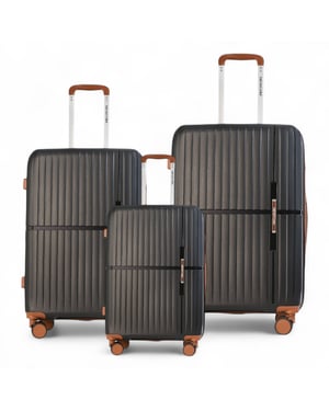 Hartschalenkoffer Schwarz Robuster 8-Rad-Handgepäck-Reisekoffer für den Urlaub