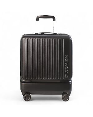 Robuster EasyJet Ryanair Handgepäck-Reisekoffer, 39 x 26 x 51,5 cm, vorne offen, Schwarz
