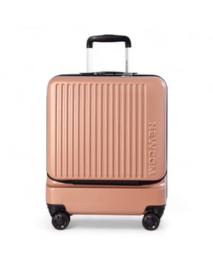 Robuster EasyJet Ryanair Handgepäck-Reisekoffer, 39 x 26 x 51,5 cm, Rosa, vorne offen