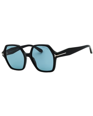Tom Ford - Romy - Sonnenbrille In Smoke Mit Sechseckigen Gläsern In Glänzendem Schwarz