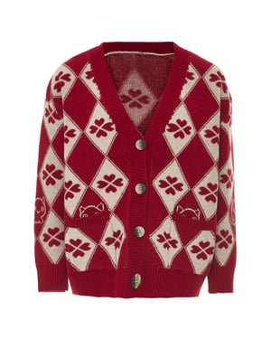 Mymo Strickjacke Frauen verrottetes Wollweiß