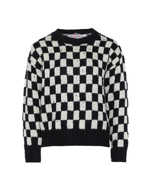 Mymo Pullover Frauen WEISS SCHWARZ KARIERT