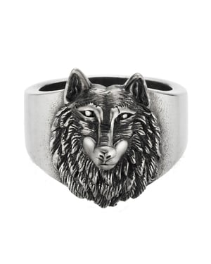cai Ring 925/- Sterling Silber oxidiert Wolf Europa