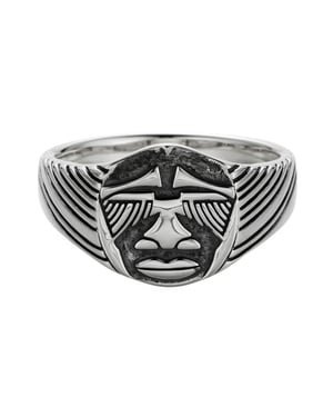 cai Ring 925/- Sterling Silber oxidiert Maske Afrika