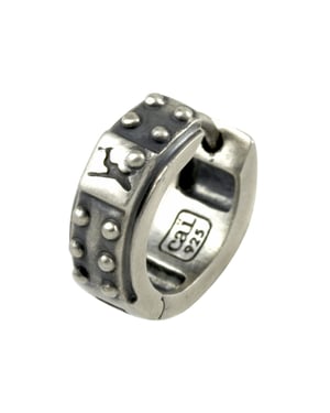 cai Single Creole 925 Silber rhodiniert matt oxidiert