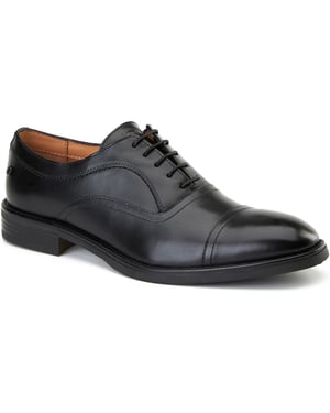 Base London Revers-Leder Herren Schwarz Oxford Schuhe