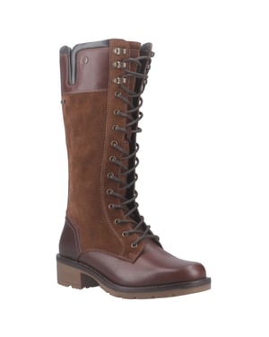 Hunter Skye Hohe Lederstiefel Damen Braune Stiefel
