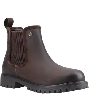 Hunter Canna Dealer Stiefel Leder Damen Braun Flach Chelsea Stiefel