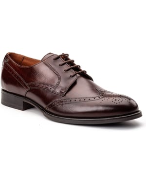 Base London Bell Leder Herren Schnürschuhe in verbranntem Braun