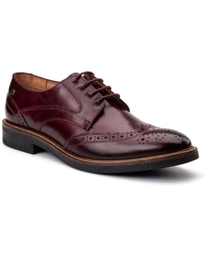 Base London York Leder Herren Bordo Brogues Schuhe