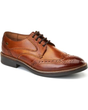 Base London York Leder Herren Brogue-Schuhe in gebranntem Tan
