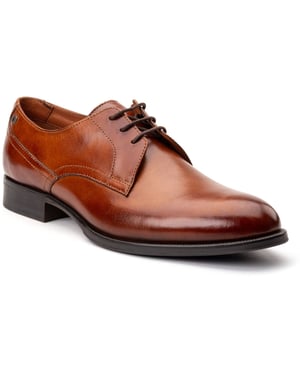 Base London Edison Leder Herren Schnürschuhe In Verbrannter Tan-farbe