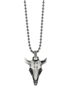 cai Anhänger mit Kette 925/- Silber oxidiert Bullhead