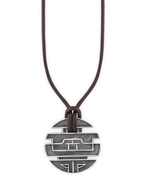 cai Anhänger mit Kette 925/- Sterling Silber oxidiert Münze