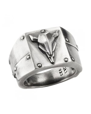 cai Ring Silber 925 oxidiert Stierkopf