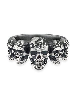 cai Ring 925/- Sterling Silber matt oxidiert Totenkopf