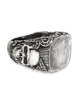 cai Ring 925/- Sterling Silber matt-oxidiert Totenkopf