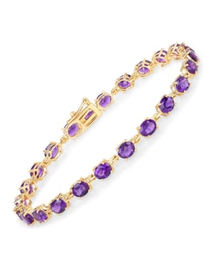 Vira Jewels Armband 925-Sterling Silber vergoldet Glänzend  Amethyst lila