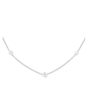 cai Collier 925 Sterling Silber rhodiniert Sonne - Mond - Stern