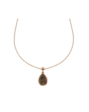 Jamelli Anhänger mit Kette 925 Silber rosé vergoldet Rauchquarz